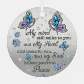 Butterfly Memorial Mijn geest praat nog steeds met Metalen Ornament (Achterkant)