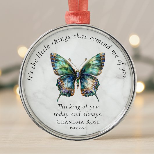 Butterfly Memorial Personalized Sympathy Metalen Ornament