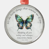 Butterfly Memorial Personalized Sympathy Metalen Ornament (Voorkant)