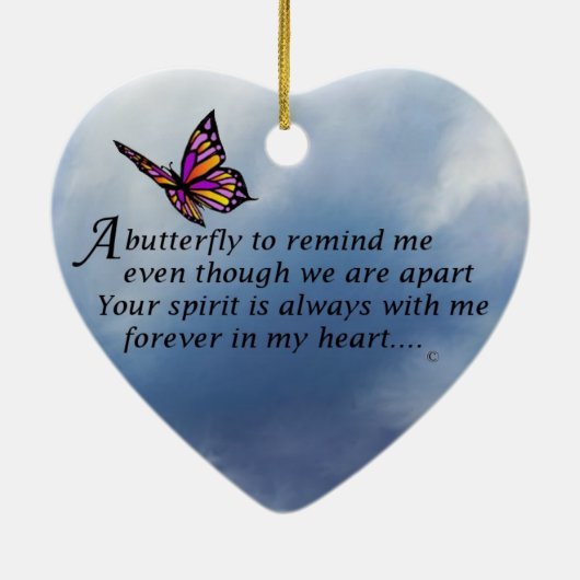 Butterfly Memorial Poem Keramisch Ornament (Achterkant)