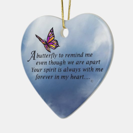 Butterfly Memorial Poem Keramisch Ornament (Links)
