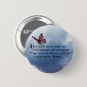 Butterfly Memorial Poem Ronde Button 5,7 Cm (Voorkant /achterkant)