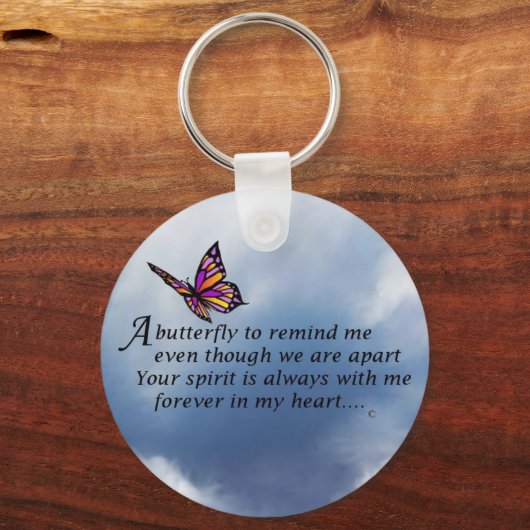 Butterfly Memorial Poem Sleutelhanger (Voorkant)