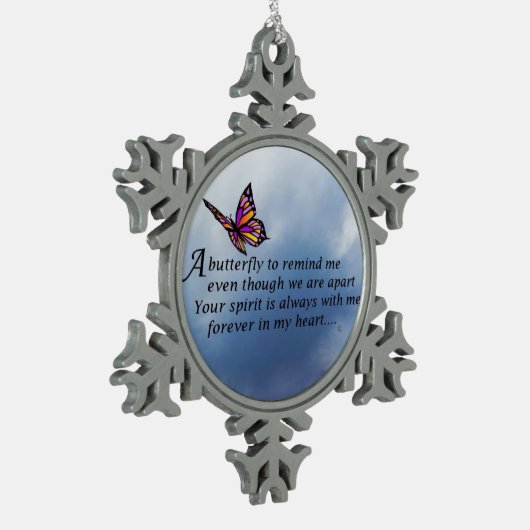 Butterfly Memorial Poem Tin Sneeuwvlok Ornament (Links)