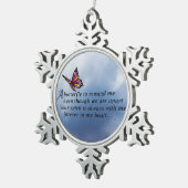 Butterfly Memorial Poem Tin Sneeuwvlok Ornament (Rechts)