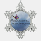 Butterfly Memorial Poem Tin Sneeuwvlok Ornament (Voorkant)
