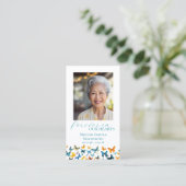 Butterfly Memorial Prayer Kaart Visitekaartje (Staand voorkant)