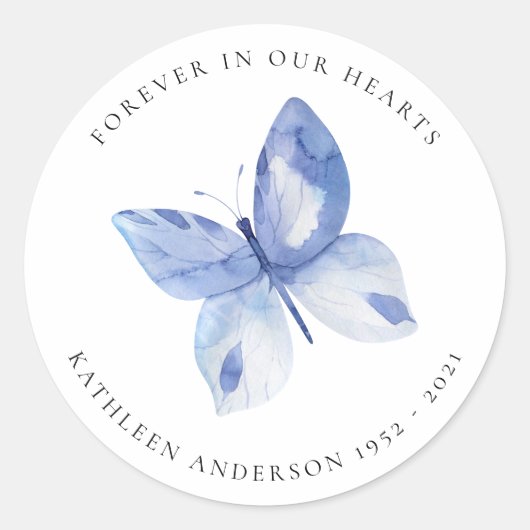 Butterfly Memorial Ronde Sticker (Voorkant)