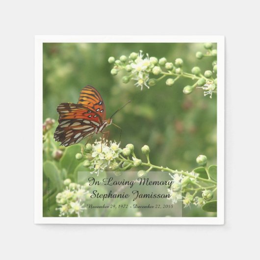 Butterfly, Memorial Service Papieren servetten (Voorkant)