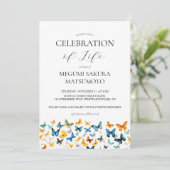 Butterfly Memorial uitnodiging - Elegant Zwart (Staand voorkant)