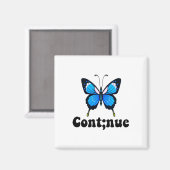 Butterfly Mental Health Continue Semicolon Magneet (Voorkant / Achterkant)