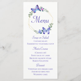 Butterfly Menu Blue Butterflies Floral Wedding