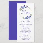 Butterfly Menu Blue Butterflies Floral Wedding (Voorkant / Achterkant)