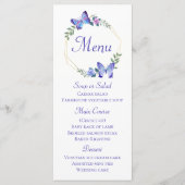 Butterfly Menu Blue Butterflies Floral Wedding (Voorkant)
