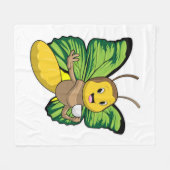 Butterfly met beker koffie fleece deken (Voorkant (Horizontaal))