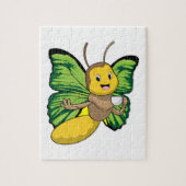 Butterfly met beker koffie legpuzzel (Verticaal)