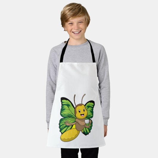 Butterfly met beker koffie schort (Gedragen)