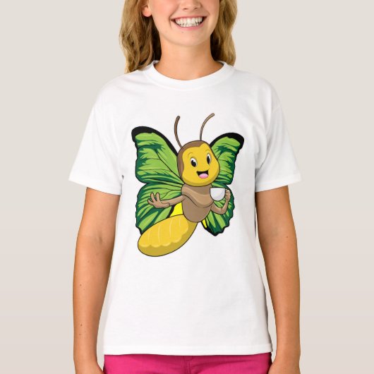 Butterfly met beker koffie t-shirt (Voorkant)