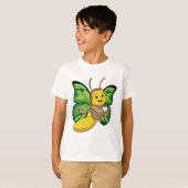 Butterfly met beker koffie t-shirt (Voorkant volledig)