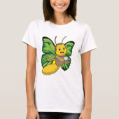 Butterfly met beker koffie t-shirt (Voorkant)