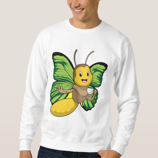 Butterfly met beker koffie trui (Voorkant)