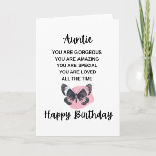 Butterfly met Birthday-bericht voor je tante Kaart