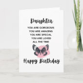 Butterfly met Birthday-bericht voor uw dochter Kaart (Voorkant)
