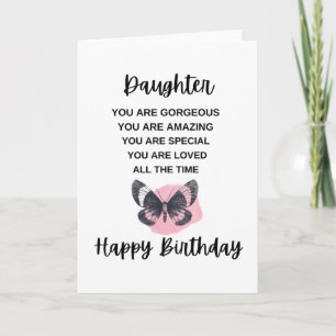Butterfly met Birthday-bericht voor uw dochter Kaart