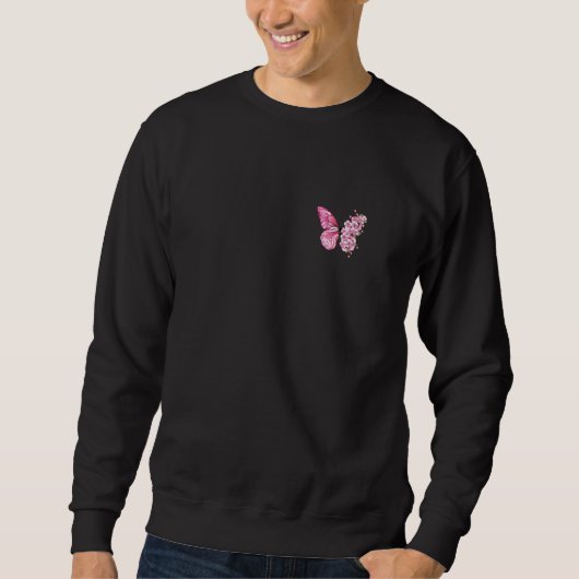 Butterfly met Cherry Blossom Wing Sakura op de bor Trui (Voorkant)
