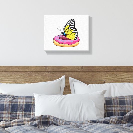 Butterfly met Donut Canvas Afdruk (Insitu (Slaapkamer))