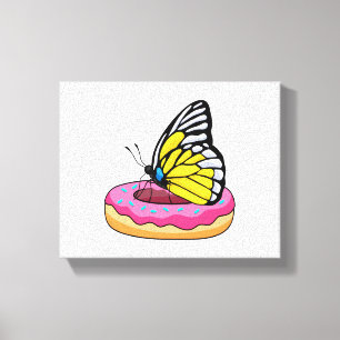 Butterfly met Donut Canvas Afdruk
