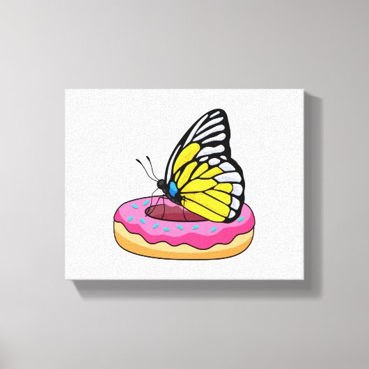 Butterfly met Donut Canvas Afdruk (Voorkant)