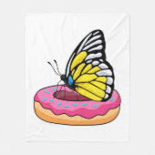 Butterfly met Donut Fleece Deken (Voorkant)
