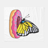 Butterfly met Donut Fleece Deken (Voorkant (Horizontaal))