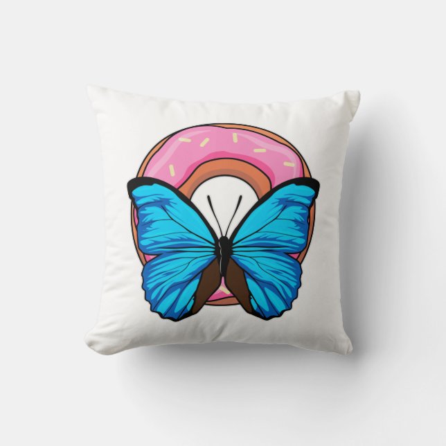 Butterfly met Donut Kussen (Voorkant)