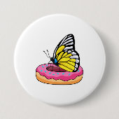 Butterfly met Donut Ronde Button 7,6 Cm (Voorkant)