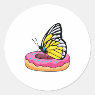 Butterfly met Donut Ronde Sticker