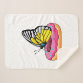Butterfly met Donut Sherpa Deken (Voorkant (horizontaal))