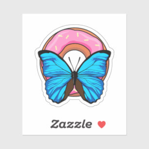 Butterfly met Donut Sticker