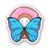 Butterfly met Donut Sticker (Voorkant)