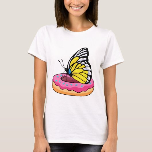 Butterfly met Donut T-shirt (Voorkant)