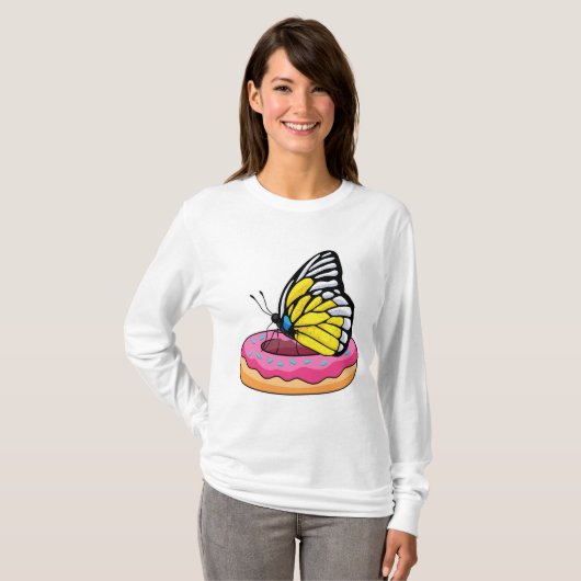 Butterfly met Donut T-shirt (Voorkant volledig)