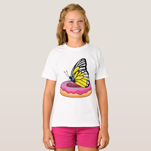 Butterfly met Donut T-shirt (Voorkant volledig)