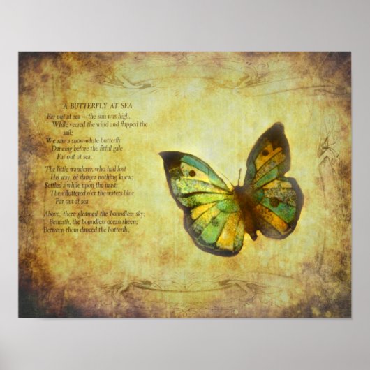 Butterfly met gedicht canvas afdrukken poster (Voorkant)