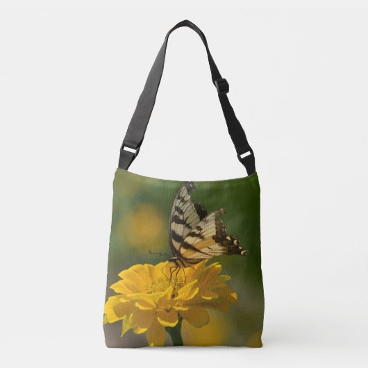 Butterfly met gele zink crossbody tas (Voorkant)