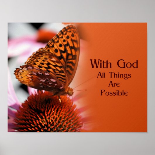 Butterfly met God Inspirerend Bijbelcitaat Poster (Voorkant)