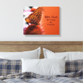 Butterfly met goddelijk Inspirerend citaat Canvas Afdruk (Insitu (Slaapkamer))