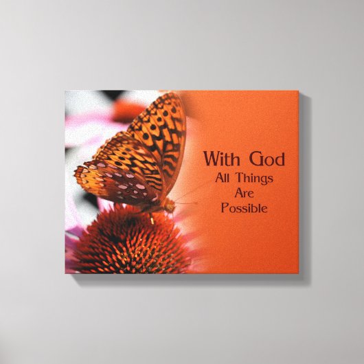 Butterfly met goddelijk Inspirerend citaat Canvas Afdruk (Voorkant)