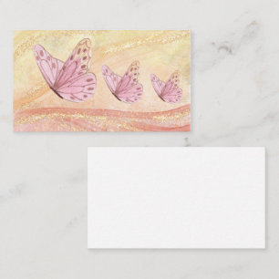 Butterfly met Golden Glitter Visitekaartje