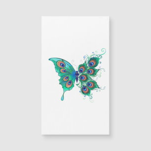 Butterfly met Green Peacock Feathers